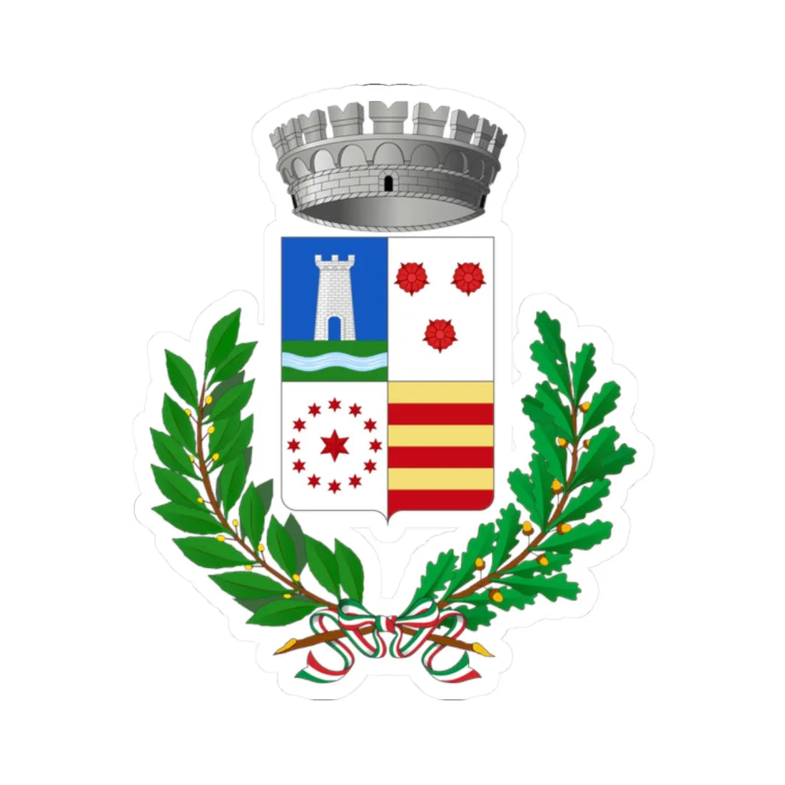 Vigodarzere-Stemma (Italy) (Coat of Arms) STICKER Vinyl Kiss-Cut Decal 2 Inch White - The Sticker Space