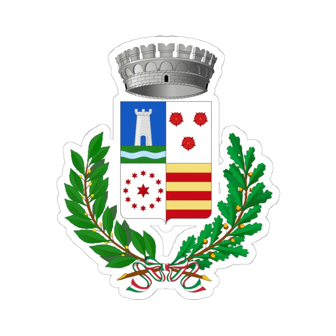 Vigodarzere-Stemma (Italy) (Coat of Arms) STICKER Vinyl Kiss-Cut Decal 6 Inch White - The Sticker Space