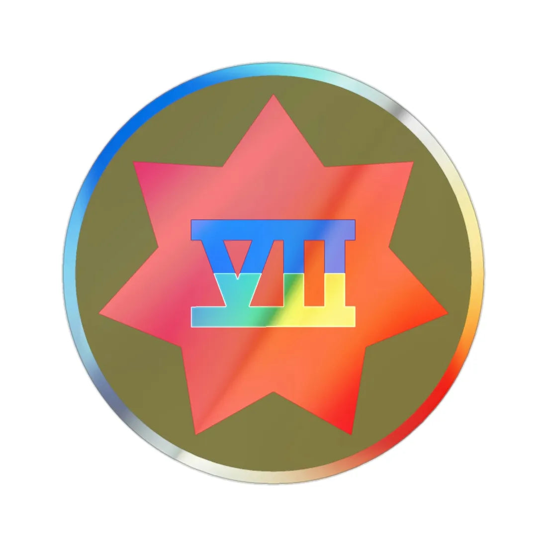 VII Corps (U.S. Army) Holographic STICKER Die-Cut Vinyl Decal 2 Inch Holographic - The Sticker Space