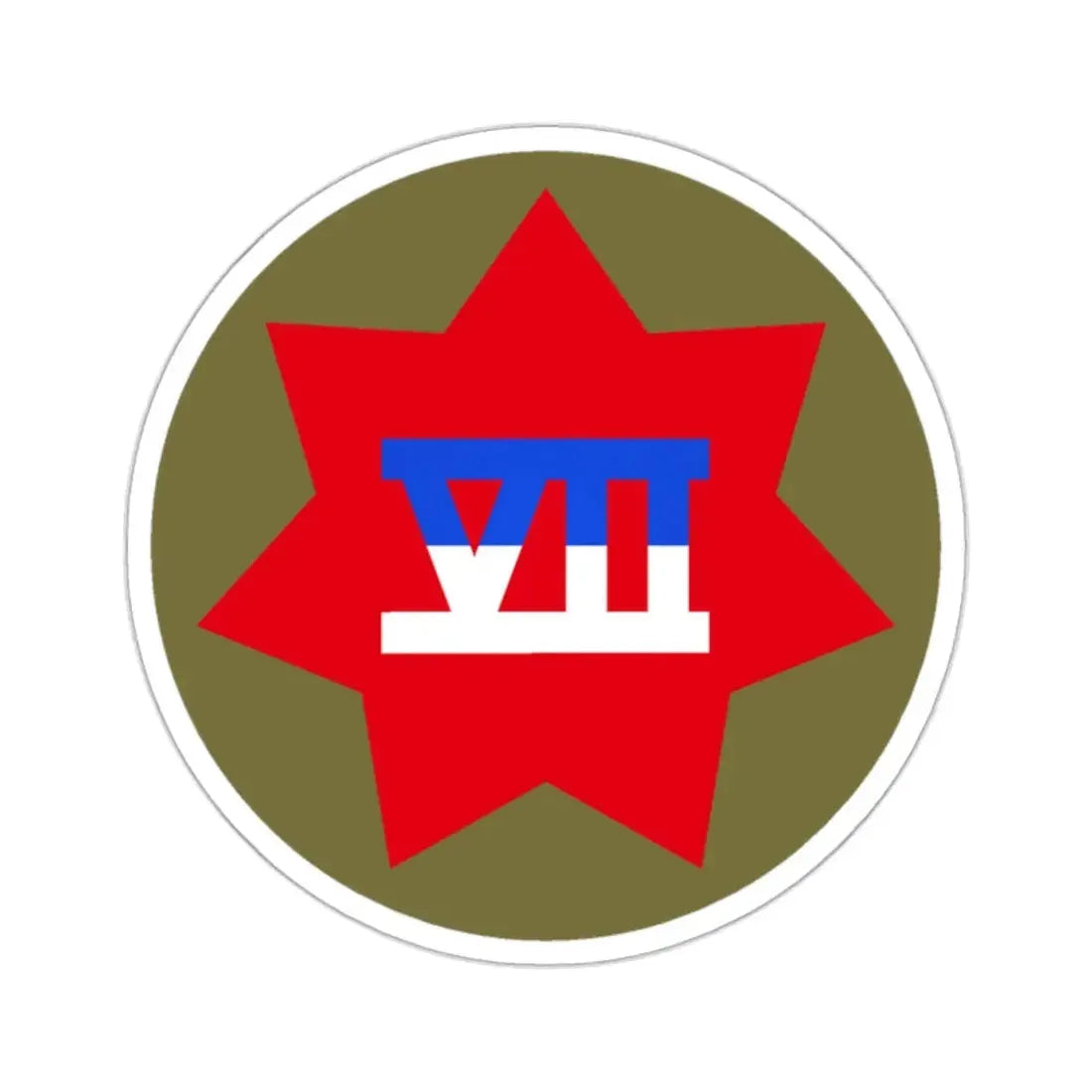 VII Corps (U.S. Army) STICKER Vinyl Kiss-Cut Decal 2 Inch White - The Sticker Space