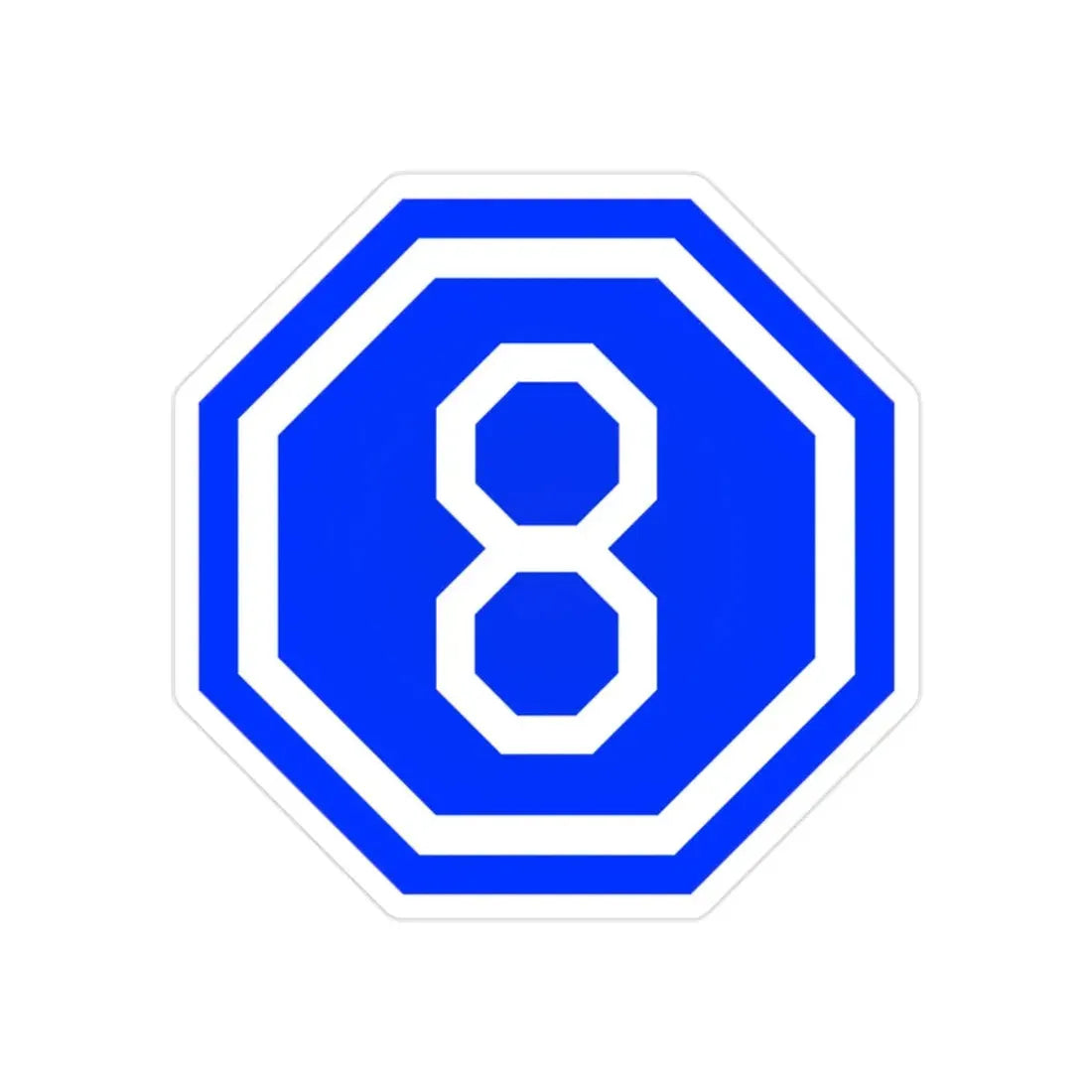 VIII Corps (U.S. Army) REVERSE PRINT Transparent Die-Cut STICKER 2 Inch Die-Cut Transparent - The Sticker Space