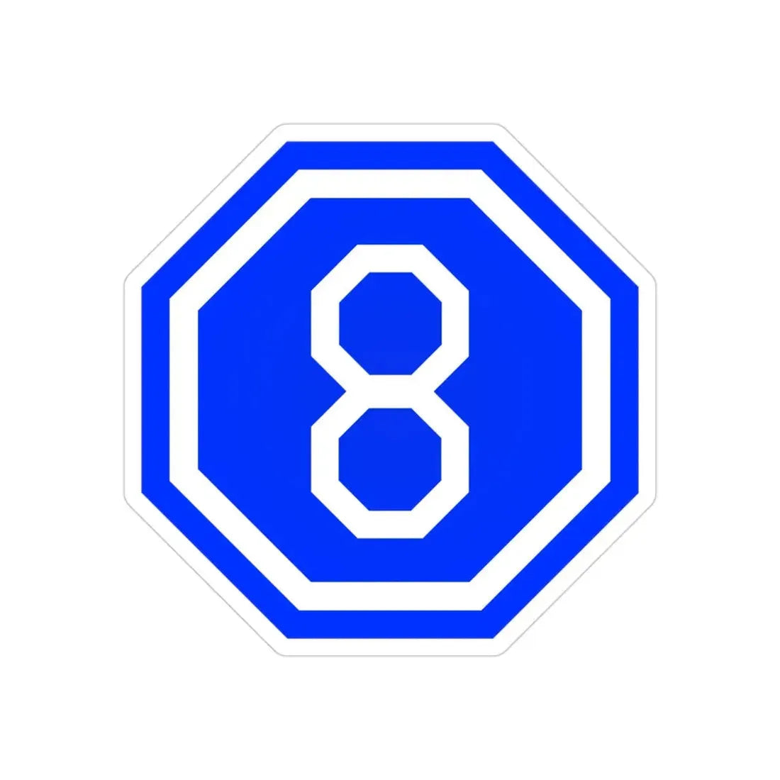 VIII Corps (U.S. Army) REVERSE PRINT Transparent Die-Cut STICKER 3 Inch Die-Cut Transparent - The Sticker Space