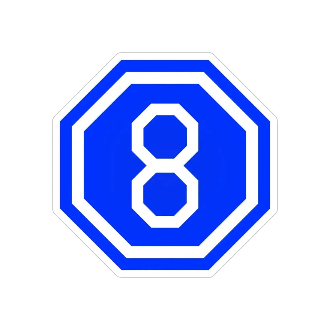 VIII Corps (U.S. Army) REVERSE PRINT Transparent Die-Cut STICKER 4 Inch Die-Cut Transparent - The Sticker Space