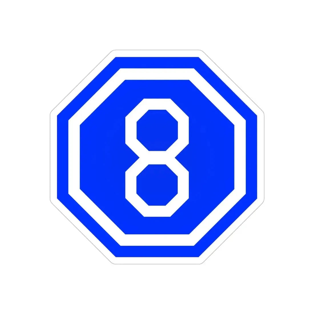 VIII Corps (U.S. Army) REVERSE PRINT Transparent Die-Cut STICKER 5 Inch Die-Cut Transparent - The Sticker Space