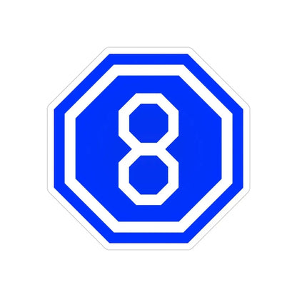 VIII Corps (U.S. Army) REVERSE PRINT Transparent Die-Cut STICKER 5 Inch Die-Cut Transparent - The Sticker Space