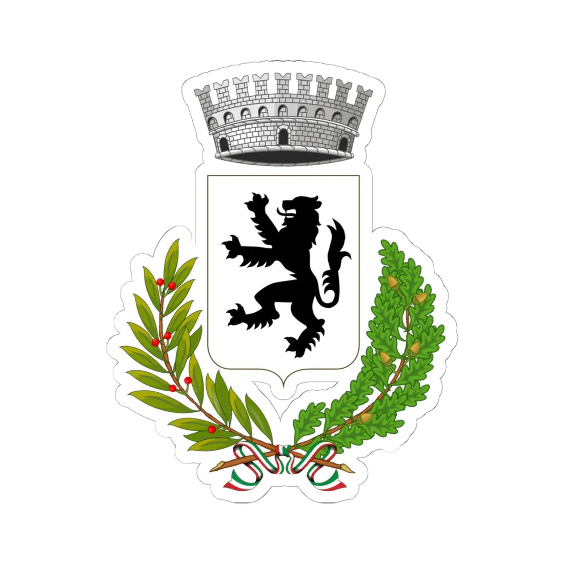 Villaga-Stemma (Italy) (Coat of Arms) STICKER Vinyl Kiss-Cut Decal 6 Inch White - The Sticker Space