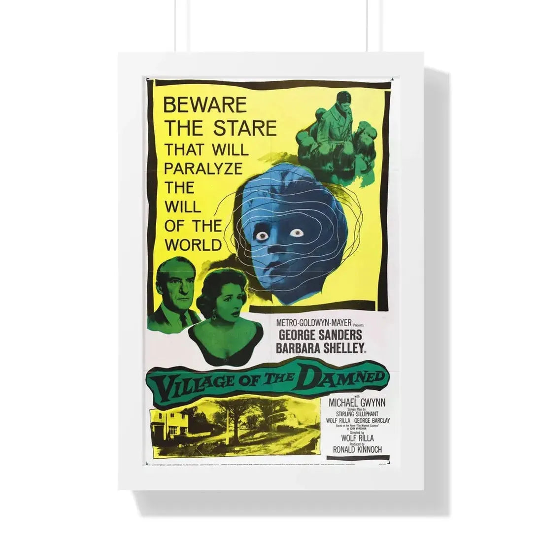 VILLAGE OF THE DAMNED 1960 - Framed Movie Poster 16″ x 24″ White - The Sticker Space