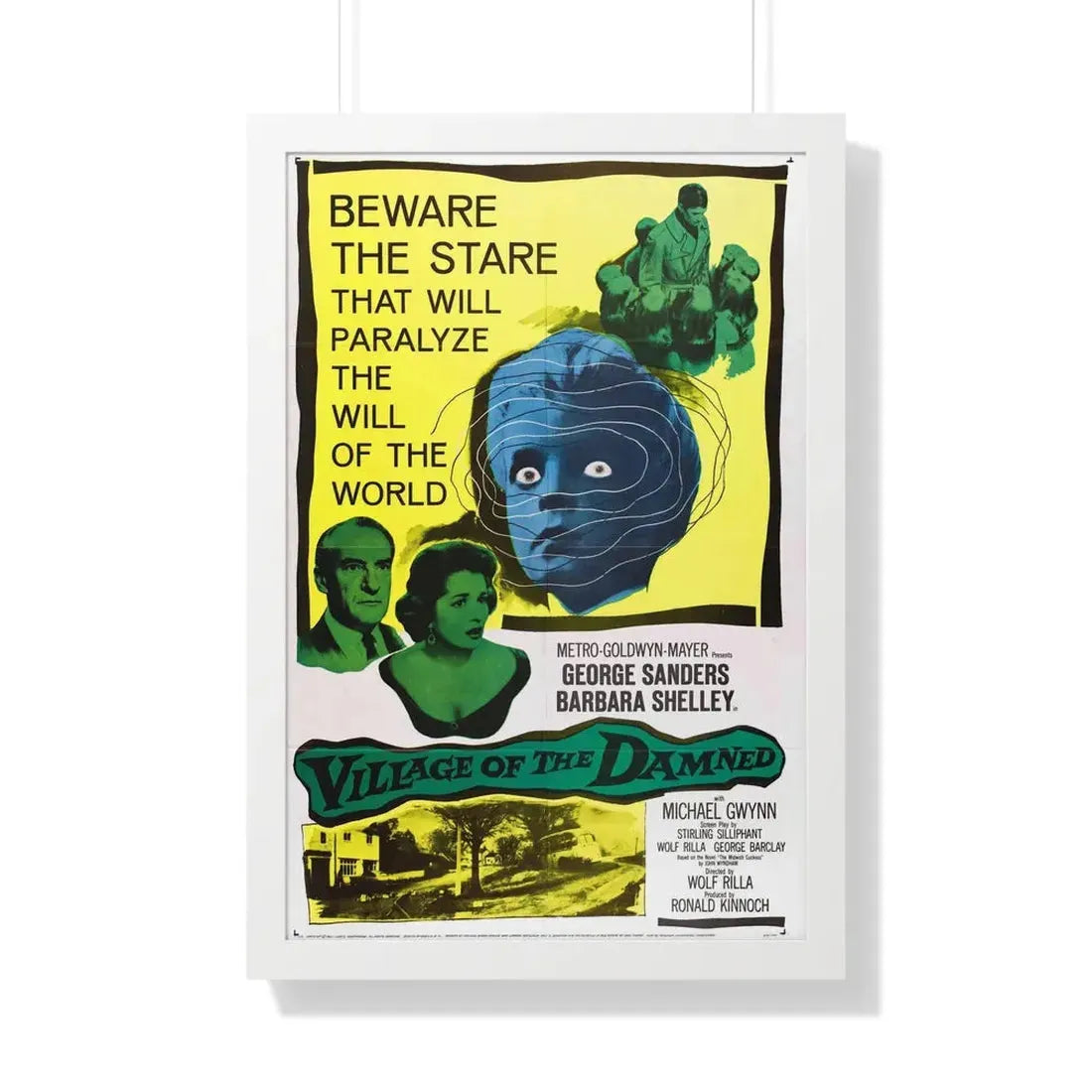 VILLAGE OF THE DAMNED 1960 - Framed Movie Poster 20" x 30" White - The Sticker Space