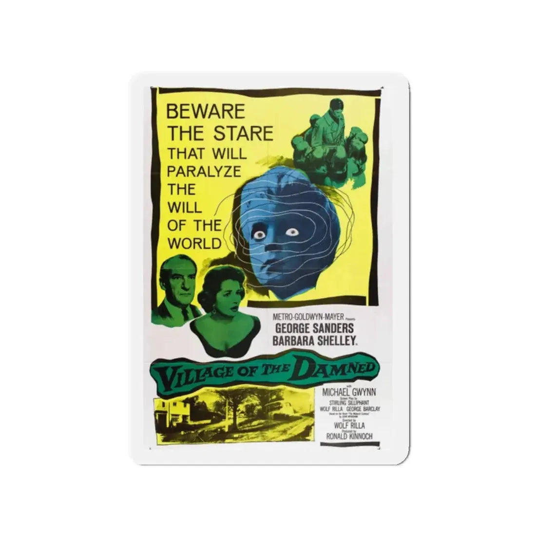 VILLAGE OF THE DAMNED 1960 Movie Poster - Refrigerator Magnet 2 Inch Die-Cut - The Sticker Space