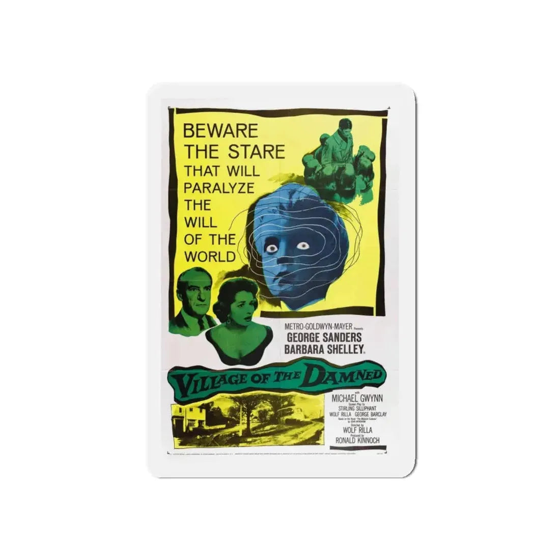 VILLAGE OF THE DAMNED 1960 Movie Poster - Refrigerator Magnet 5 Inch Die-Cut - The Sticker Space