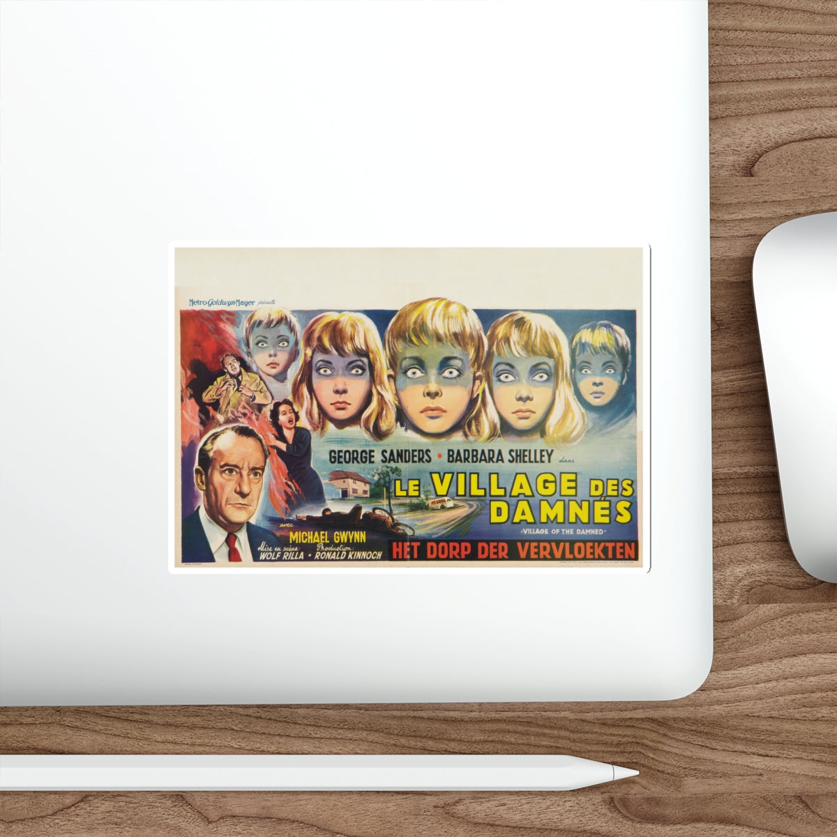 VILLAGE OF THE DAMNED (BELGIAN) 1960 Movie Poster STICKER Vinyl Die-Cut Decal-The Sticker Space