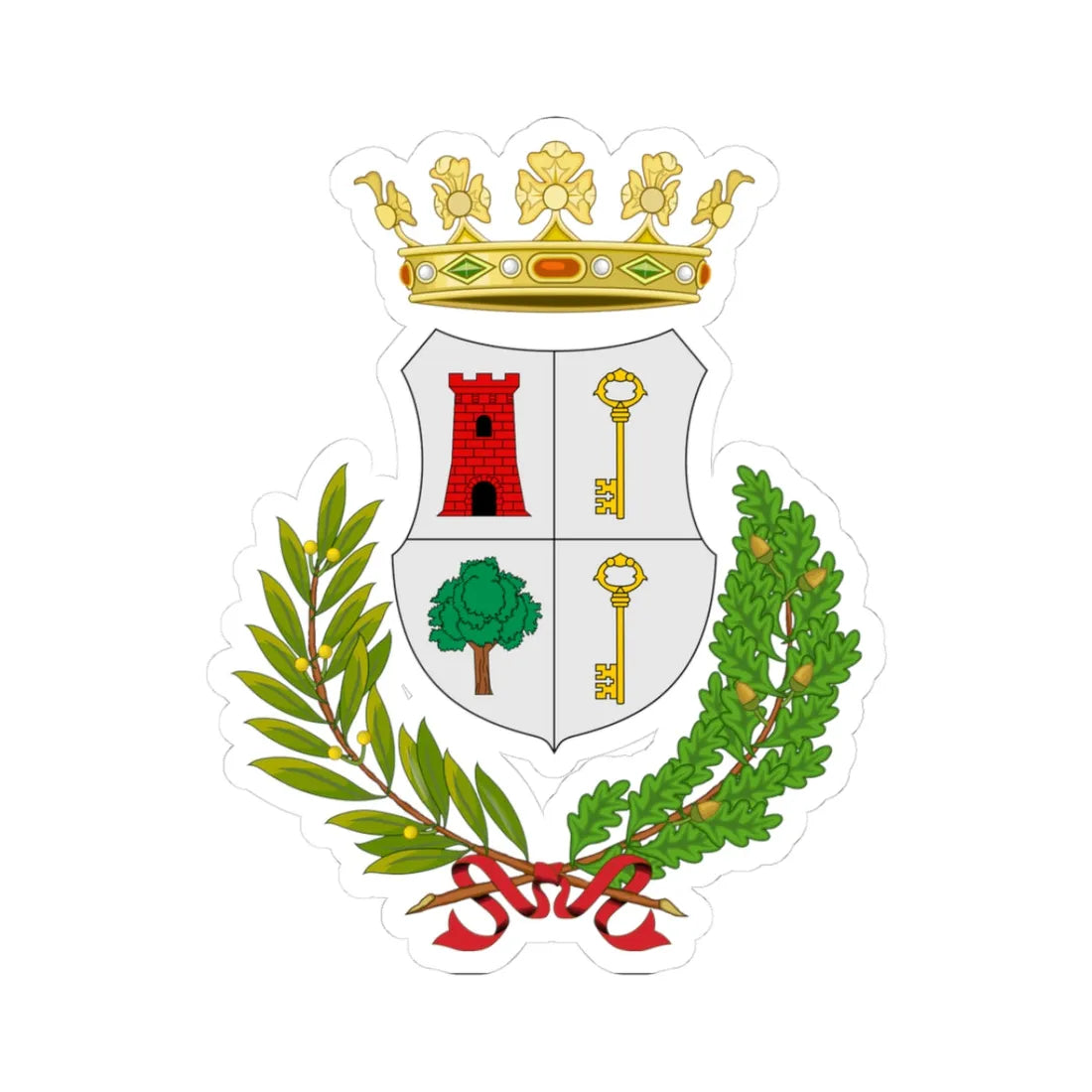 Villamagna-Stemma (Italy) (Coat of Arms) STICKER Vinyl Kiss-Cut Decal 3 Inch White - The Sticker Space