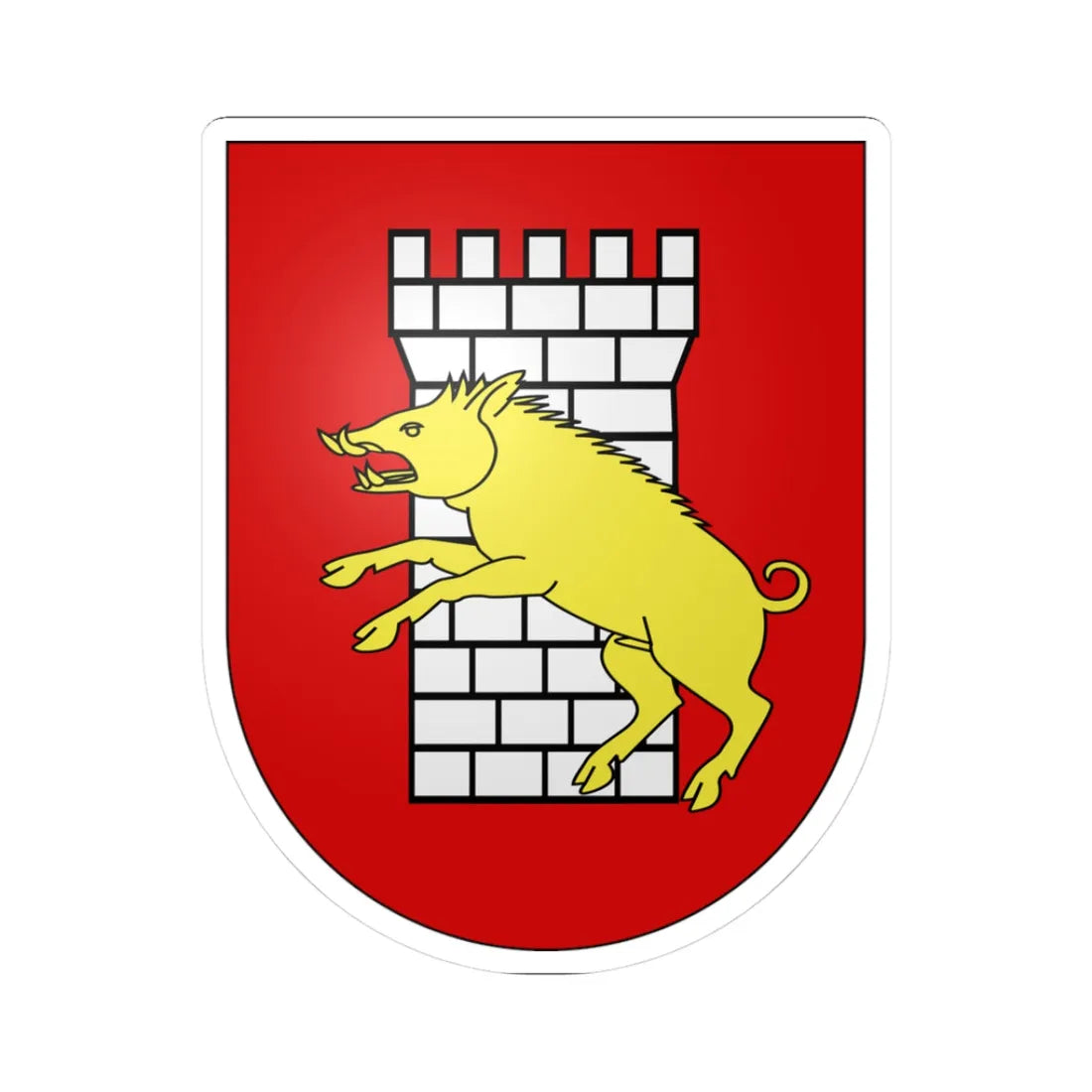 Villarepos-coat of arms (Switzerland) (Coat of Arms) STICKER Vinyl Kiss-Cut Decal 3 Inch White - The Sticker Space