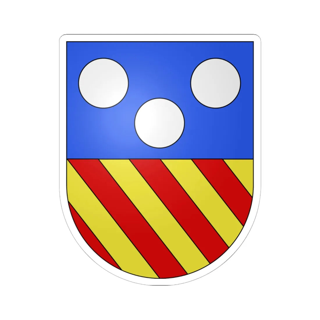 Villeneuve-coat of arms (Switzerland) (Coat of Arms) STICKER Vinyl Kiss-Cut Decal 6 Inch White - The Sticker Space