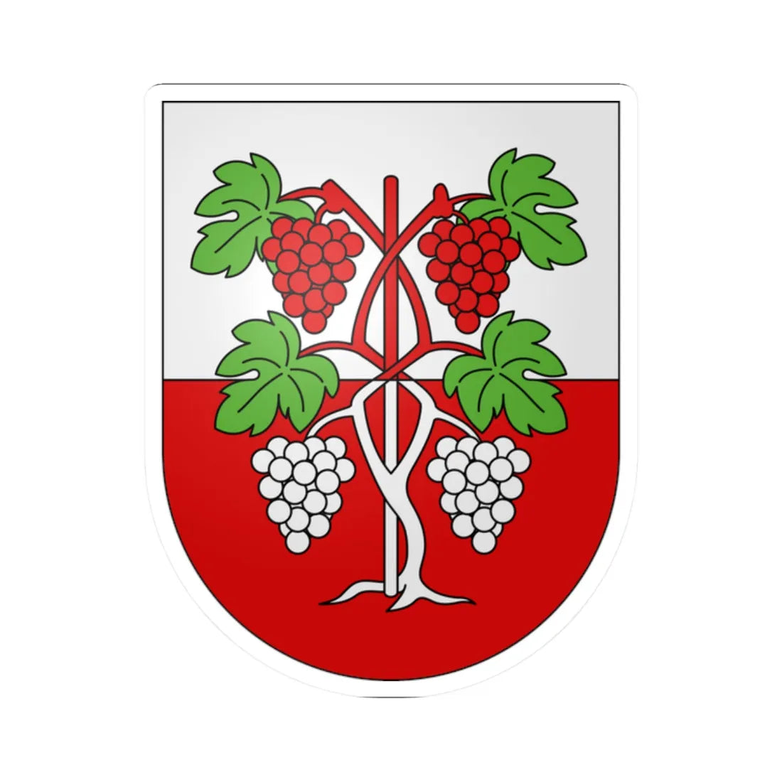 Villette-coat of arms (Switzerland) (Coat of Arms) STICKER Vinyl Kiss-Cut Decal 2 Inch White - The Sticker Space