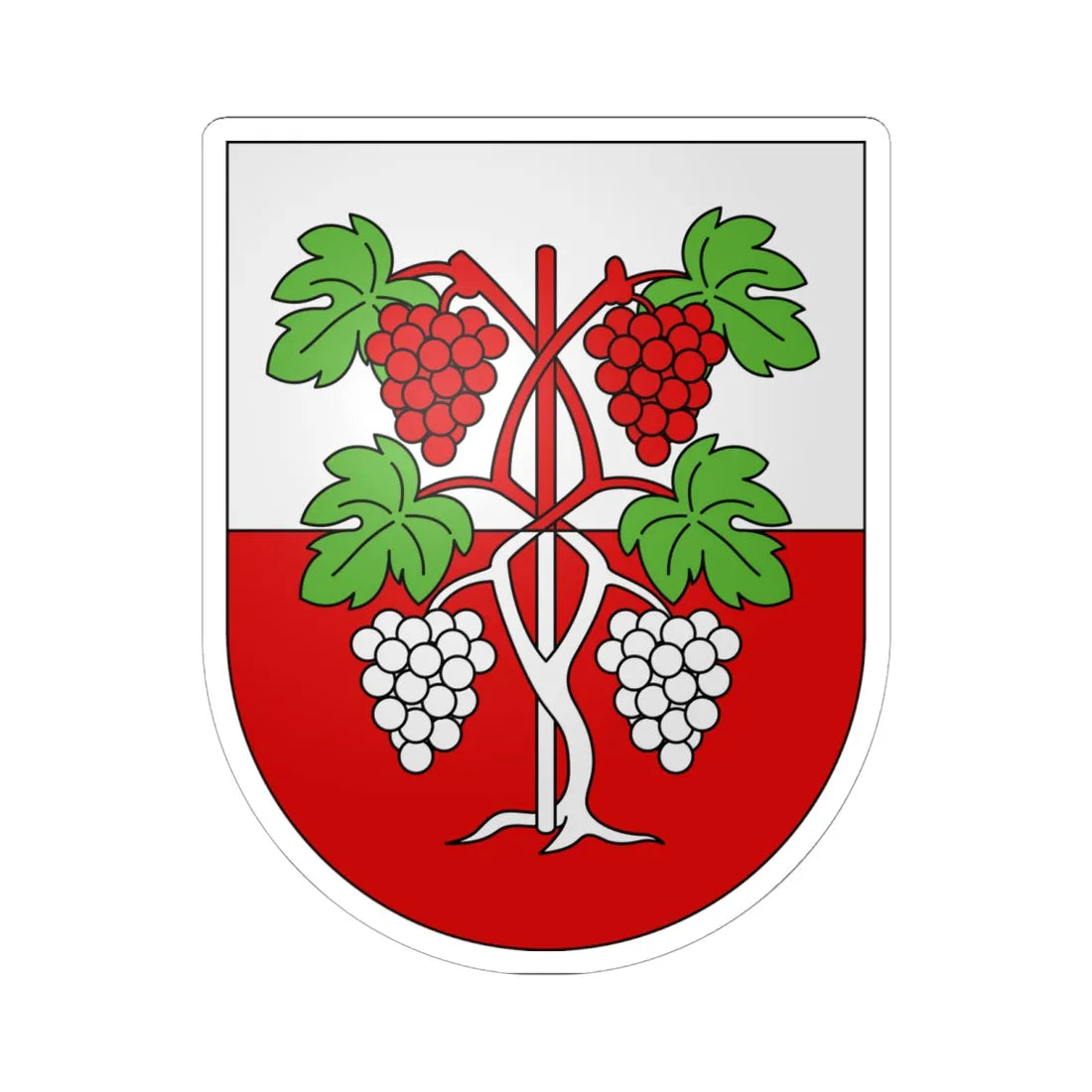 Villette-coat of arms (Switzerland) (Coat of Arms) STICKER Vinyl Kiss-Cut Decal 6 Inch White - The Sticker Space