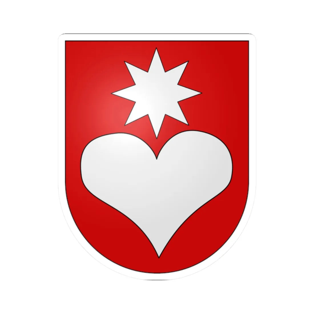 Villiers-coat of arms (Switzerland) (Coat of Arms) STICKER Vinyl Kiss-Cut Decal 2 Inch White - The Sticker Space