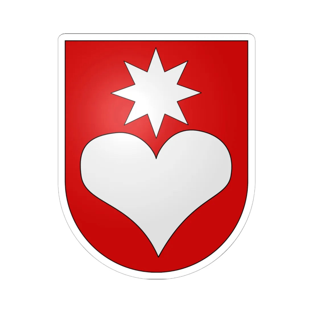 Villiers-coat of arms (Switzerland) (Coat of Arms) STICKER Vinyl Kiss-Cut Decal 6 Inch White - The Sticker Space