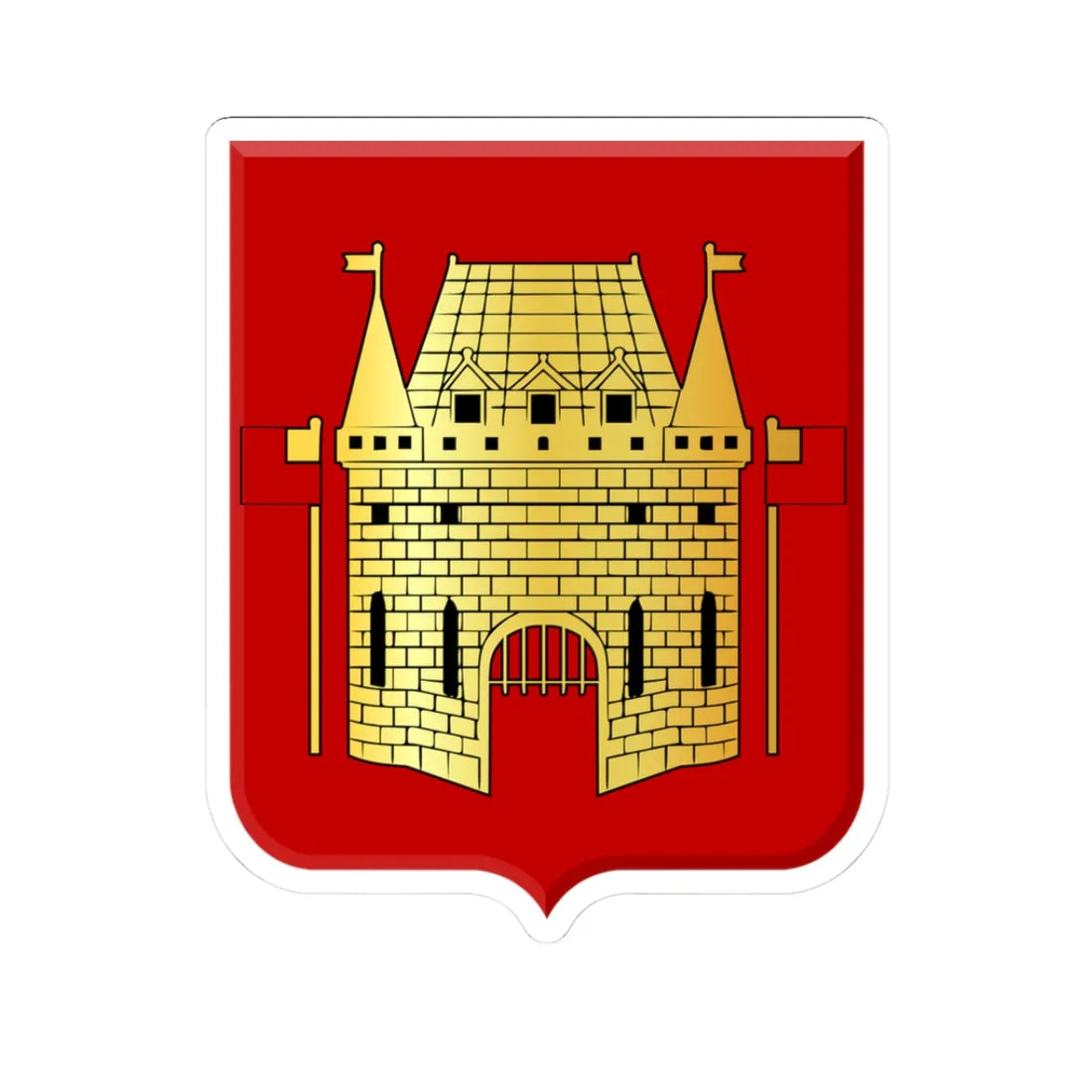 Vilvoorde wapen (Belgium) (Coat of Arms) STICKER Vinyl Kiss-Cut Decal 3 Inch White - The Sticker Space