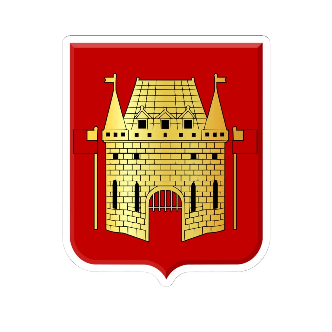 Vilvoorde wapen (Belgium) (Coat of Arms) STICKER Vinyl Kiss-Cut Decal 4 Inch White - The Sticker Space