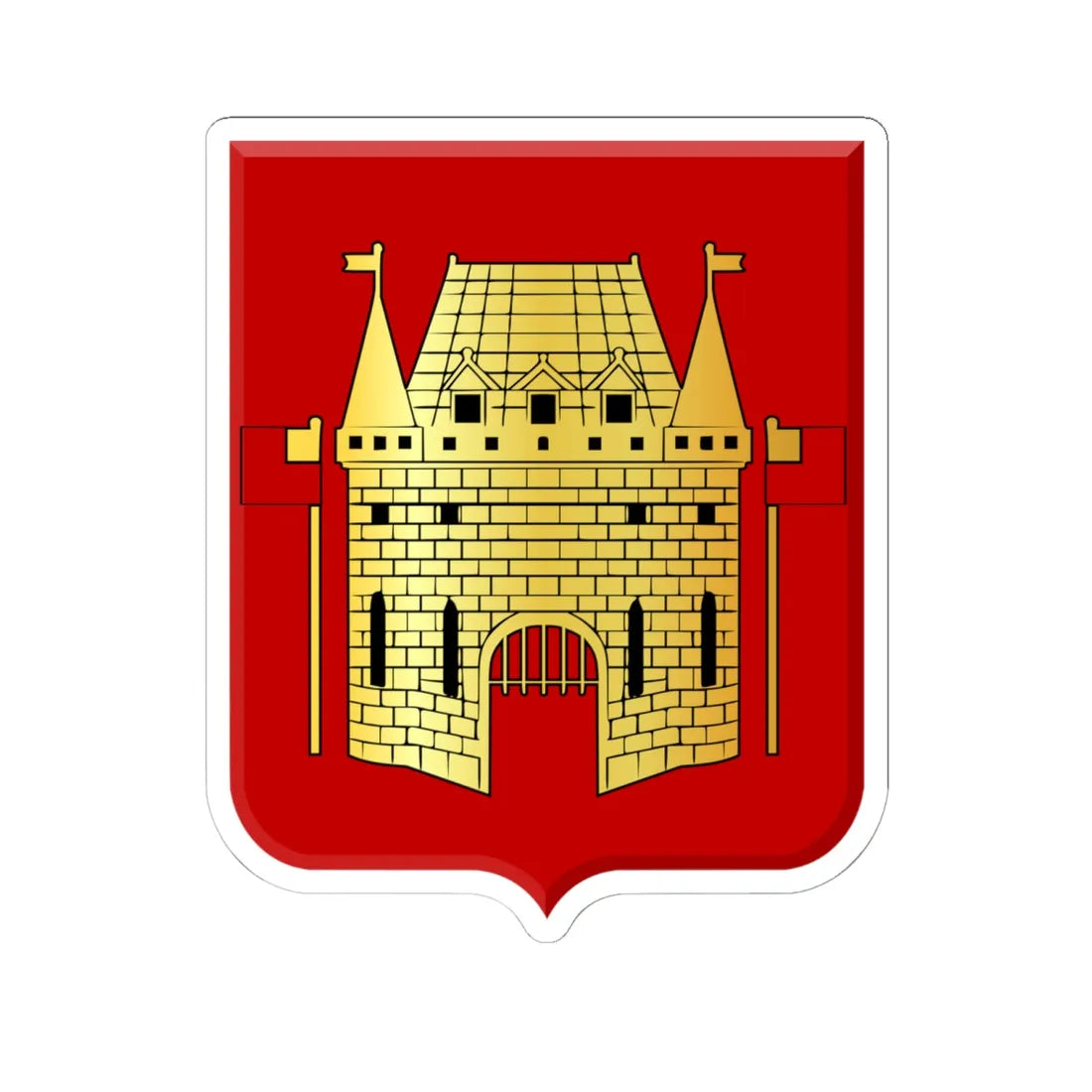 Vilvoorde wapen (Belgium) (Coat of Arms) STICKER Vinyl Kiss-Cut Decal 6 Inch White - The Sticker Space