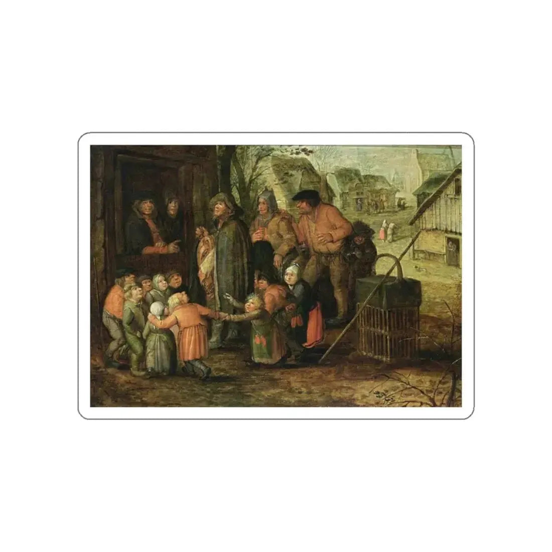 VINCKBOONS, David - A Blind Hurdy-Gurdy Player (Artwork) STICKER Vinyl Die-Cut Decal White Die-Cut 2 Inch - The Sticker Space