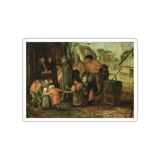 VINCKBOONS, David - A Blind Hurdy-Gurdy Player (Artwork) STICKER Vinyl Die-Cut Decal White Die-Cut 2 Inch - The Sticker Space