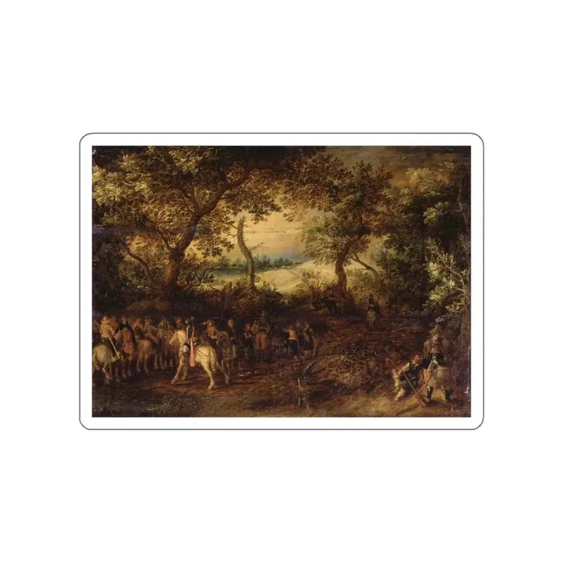 VINCKBOONS, David - An Officer Preparing His Troops for an Ambush (Artwork) STICKER Vinyl Die-Cut Decal White Die-Cut 4 Inch - The Sticker Space