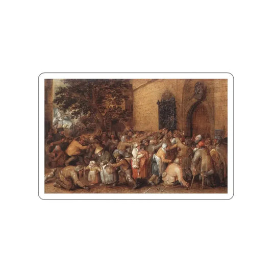 VINCKBOONS, David - Distribution of Loaves to the Poor (Artwork) STICKER Vinyl Die-Cut Decal White Die-Cut 2 Inch - The Sticker Space