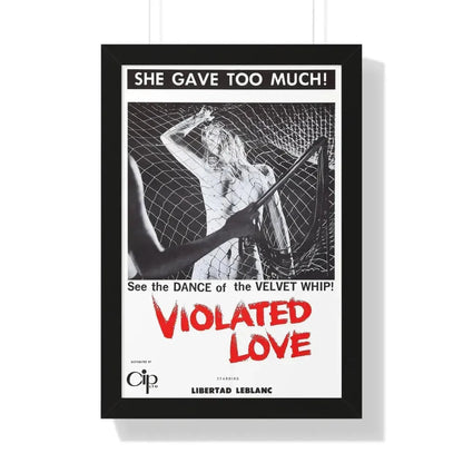 VIOLATED LOVE 1963 - Framed Movie Poster 16″ x 24″ Black - The Sticker Space