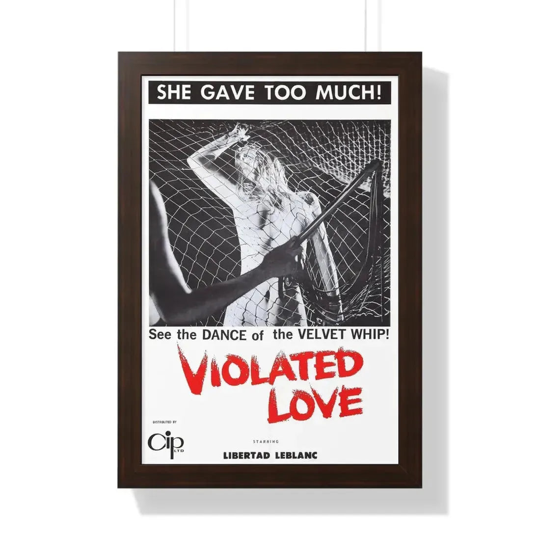 VIOLATED LOVE 1963 - Framed Movie Poster 16″ x 24″ Walnut - The Sticker Space