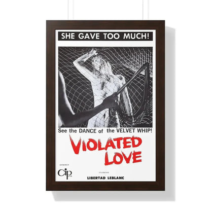 VIOLATED LOVE 1963 - Framed Movie Poster 16″ x 24″ Walnut - The Sticker Space