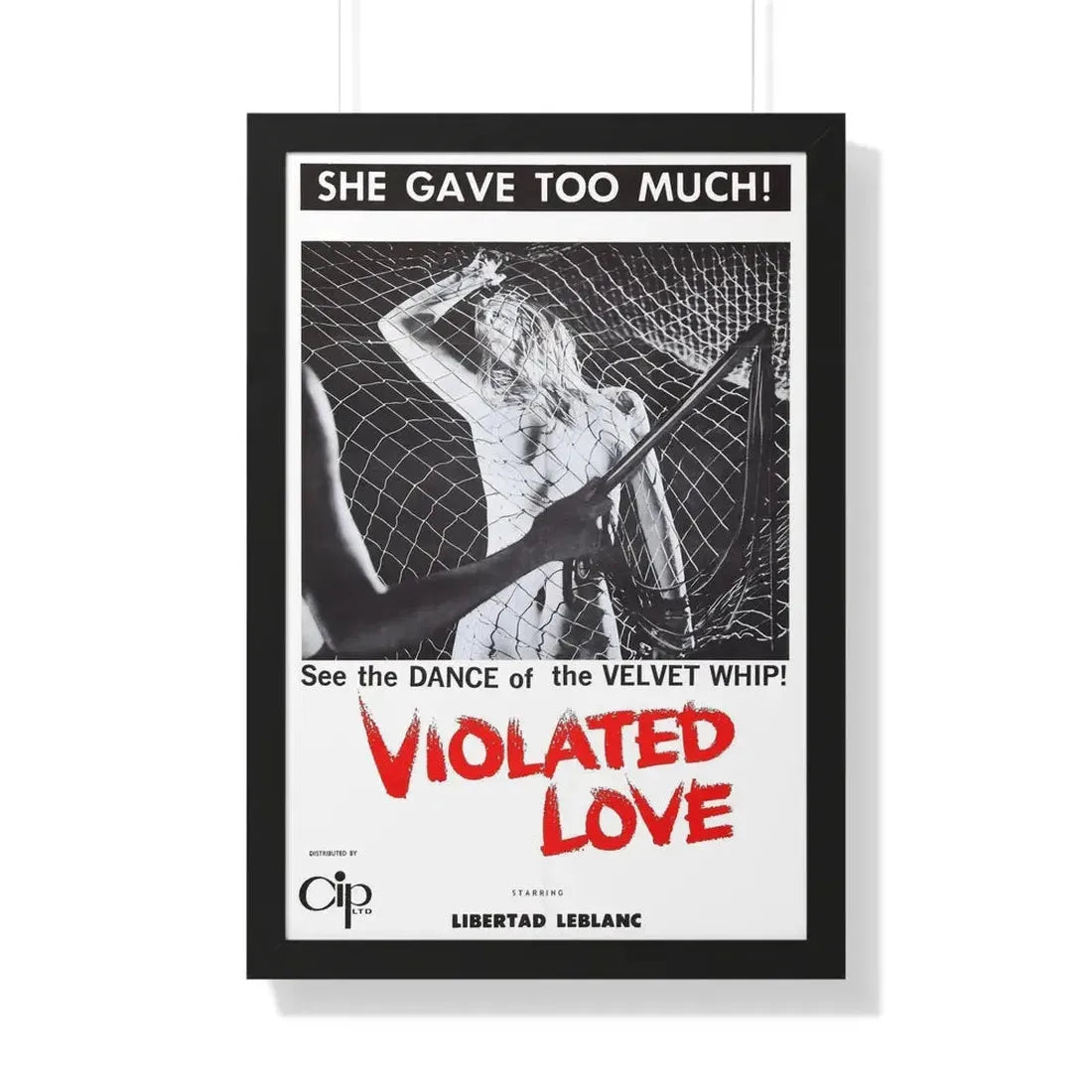 VIOLATED LOVE 1963 - Framed Movie Poster 20" x 30" Black - The Sticker Space