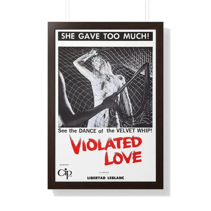 VIOLATED LOVE 1963 - Framed Movie Poster 20" x 30" Walnut - The Sticker Space