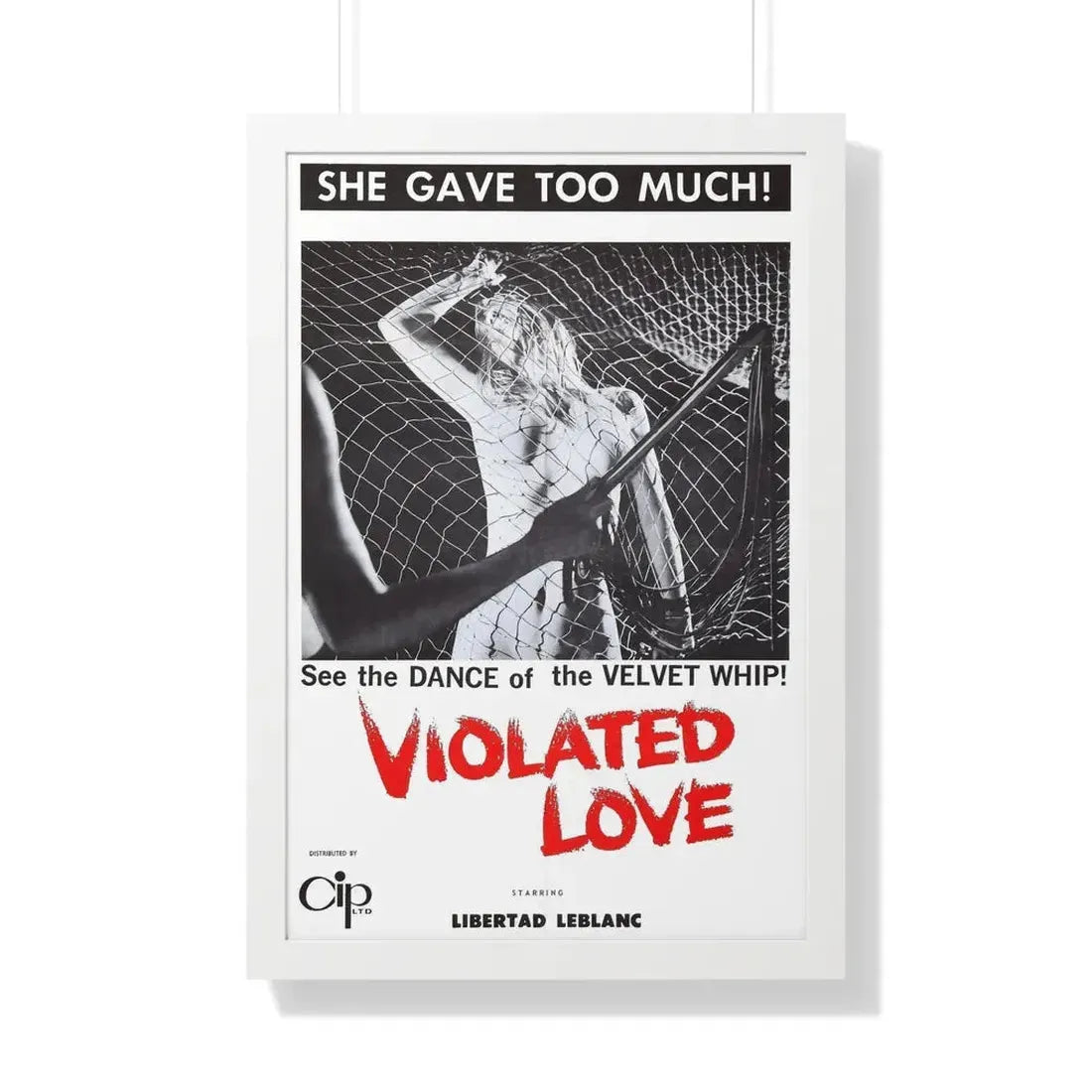 VIOLATED LOVE 1963 - Framed Movie Poster 20" x 30" White - The Sticker Space