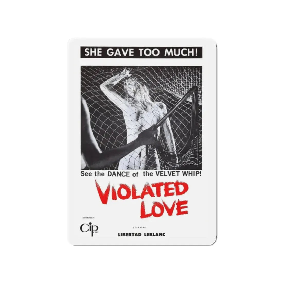 VIOLATED LOVE 1963 Movie Poster - Refrigerator Magnet 2 Inch Die-Cut - The Sticker Space