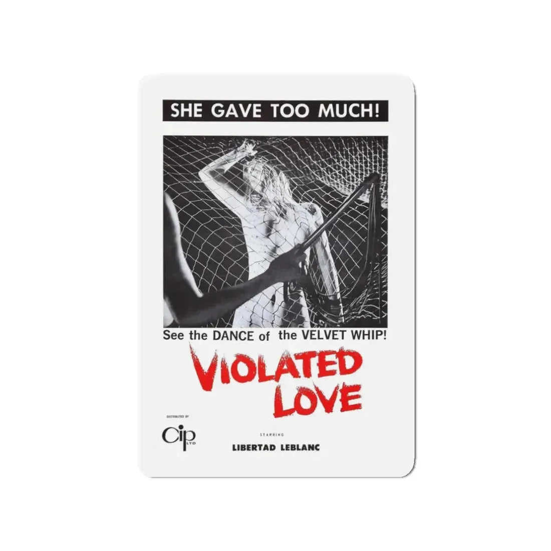 VIOLATED LOVE 1963 Movie Poster - Refrigerator Magnet 3 Inch Die-Cut - The Sticker Space