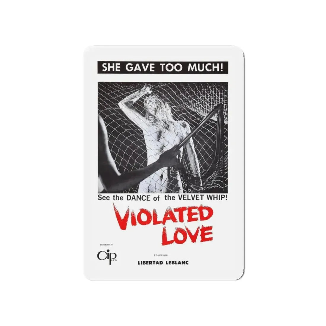 VIOLATED LOVE 1963 Movie Poster - Refrigerator Magnet 4 Inch Die-Cut - The Sticker Space