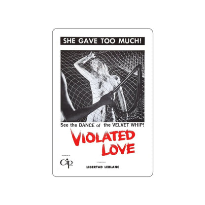 VIOLATED LOVE 1963 Movie Poster STICKER Vinyl Die-Cut Decal 2 Inch - The Sticker Space