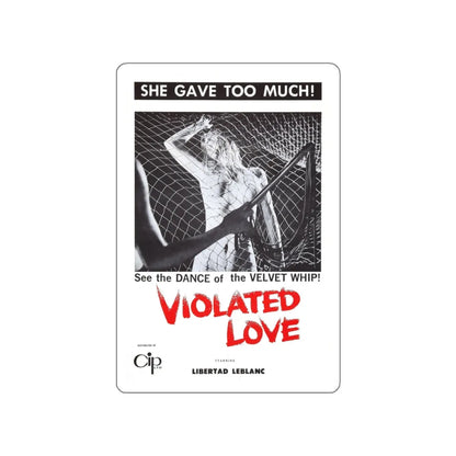 VIOLATED LOVE 1963 Movie Poster STICKER Vinyl Die-Cut Decal 4 Inch - The Sticker Space