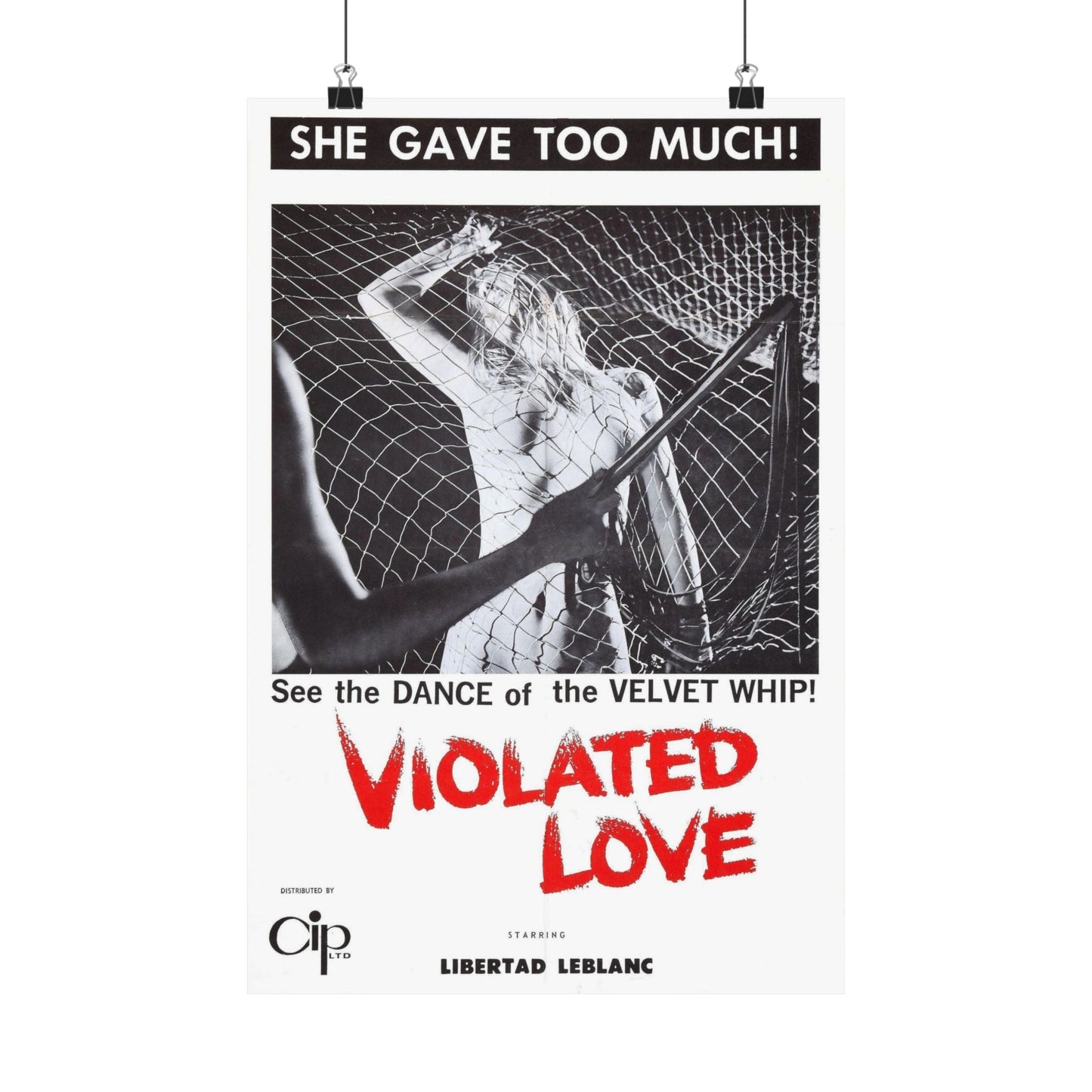 VIOLATED LOVE 1963 - Paper Movie Poster-12″ x 18″-The Sticker Space