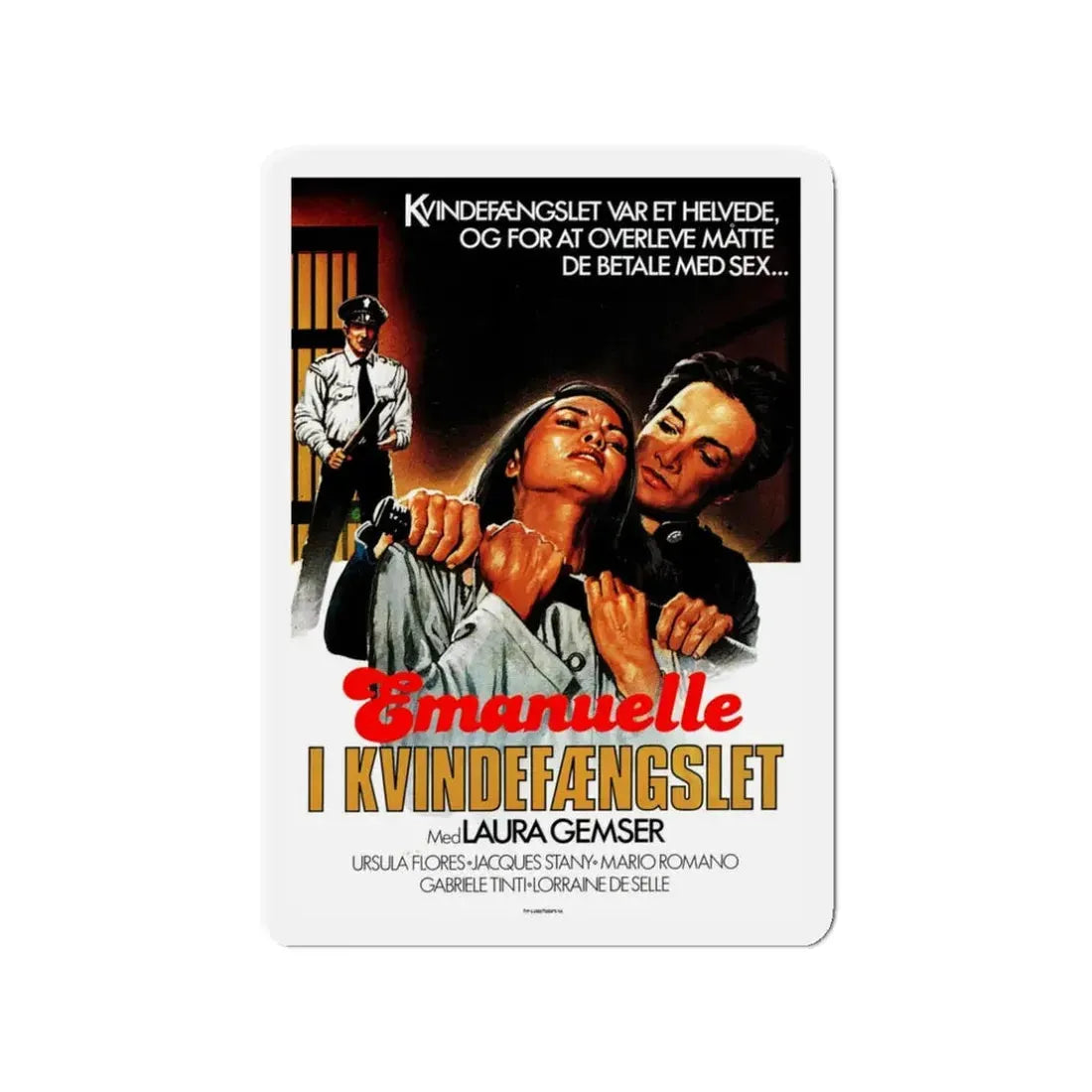 VIOLENCE IN A WOMEN'S PRISON (DANISH) 1982 Movie Poster - Refrigerator Magnet 3 Inch Die-Cut - The Sticker Space