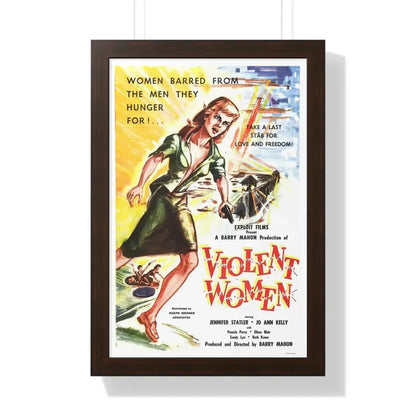 VIOLENT WOMEN 1959 - Framed Movie Poster 16″ x 24″ Walnut - The Sticker Space
