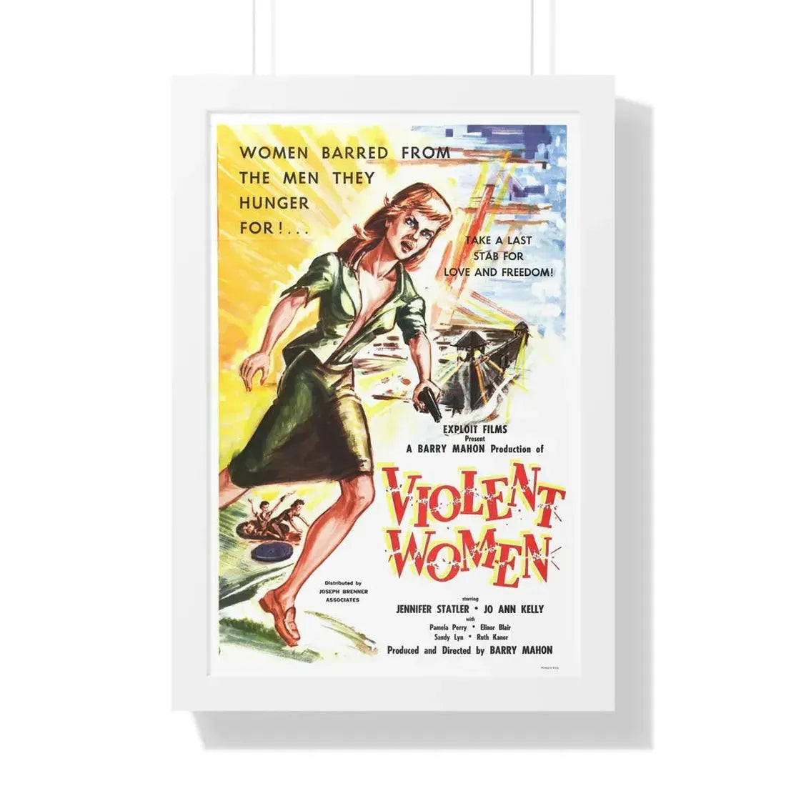VIOLENT WOMEN 1959 - Framed Movie Poster 16″ x 24″ White - The Sticker Space