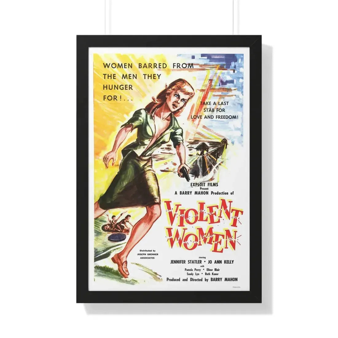 VIOLENT WOMEN 1959 - Framed Movie Poster 20" x 30" Black - The Sticker Space