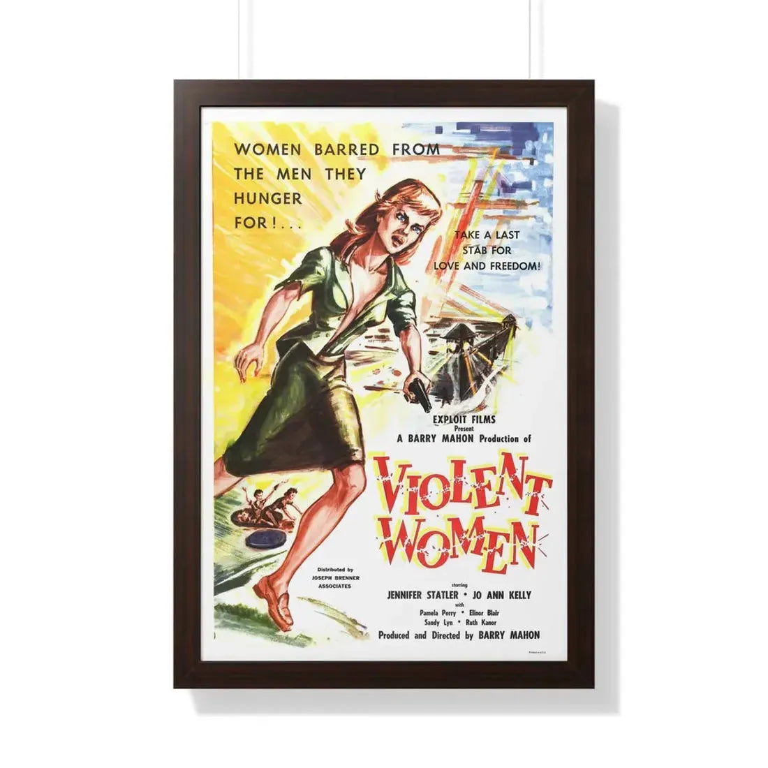 VIOLENT WOMEN 1959 - Framed Movie Poster 20" x 30" Walnut - The Sticker Space
