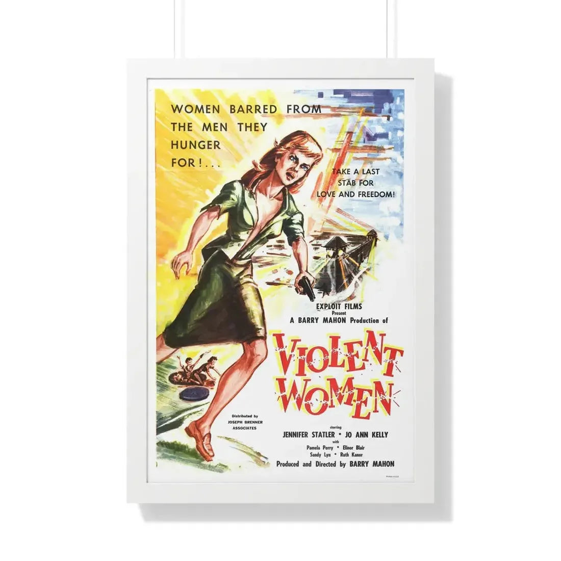 VIOLENT WOMEN 1959 - Framed Movie Poster 20" x 30" White - The Sticker Space