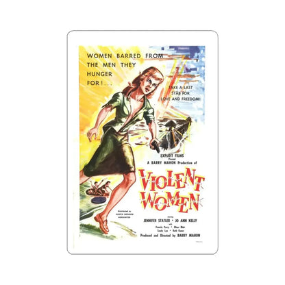 VIOLENT WOMEN 1959 Movie Poster - STICKER Vinyl Kiss-Cut Decal 4 Inch White - The Sticker Space