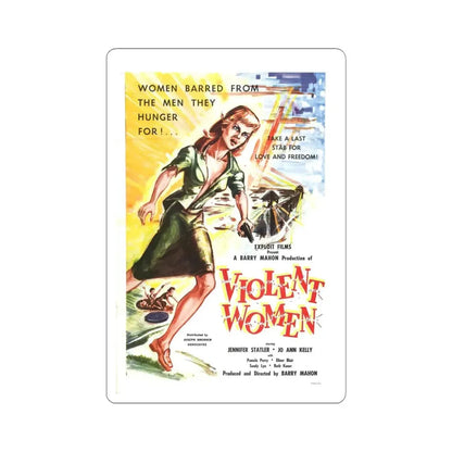 VIOLENT WOMEN 1959 Movie Poster - STICKER Vinyl Kiss-Cut Decal 6 Inch White - The Sticker Space