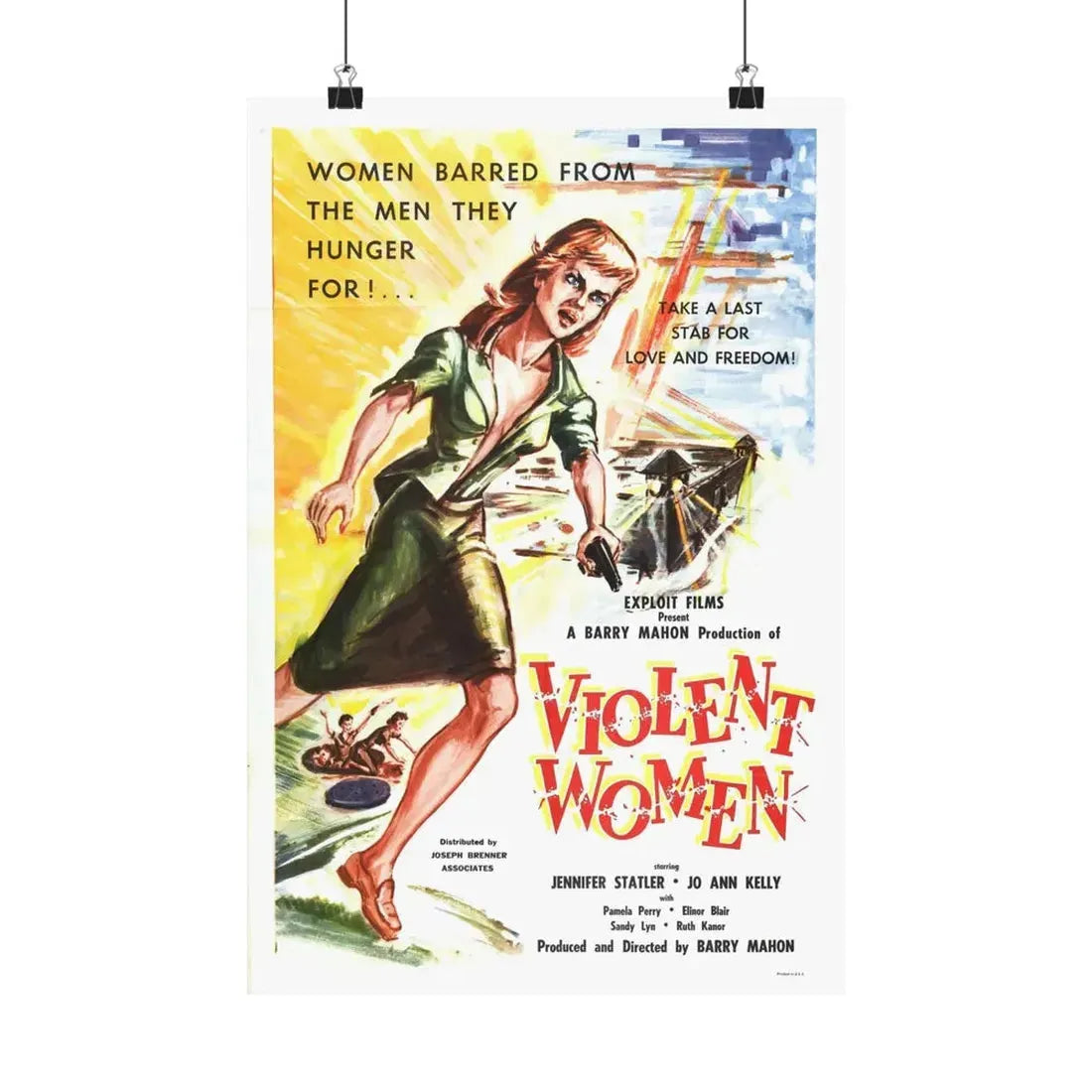 VIOLENT WOMEN 1959 - Paper Movie Poster 12″ x 18″ Matte - The Sticker Space